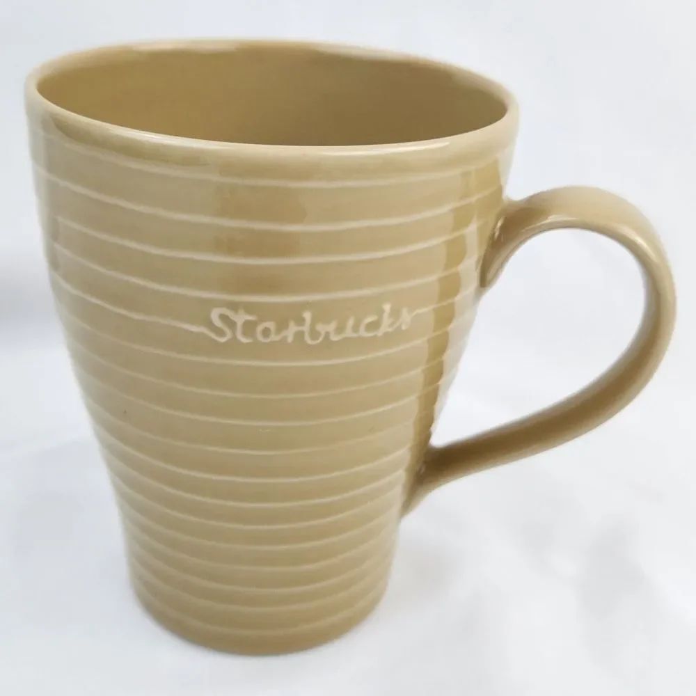 ☕️Starbucks 2009 Tan Design House by Stockholm Ribbed Textured 12oz Mug